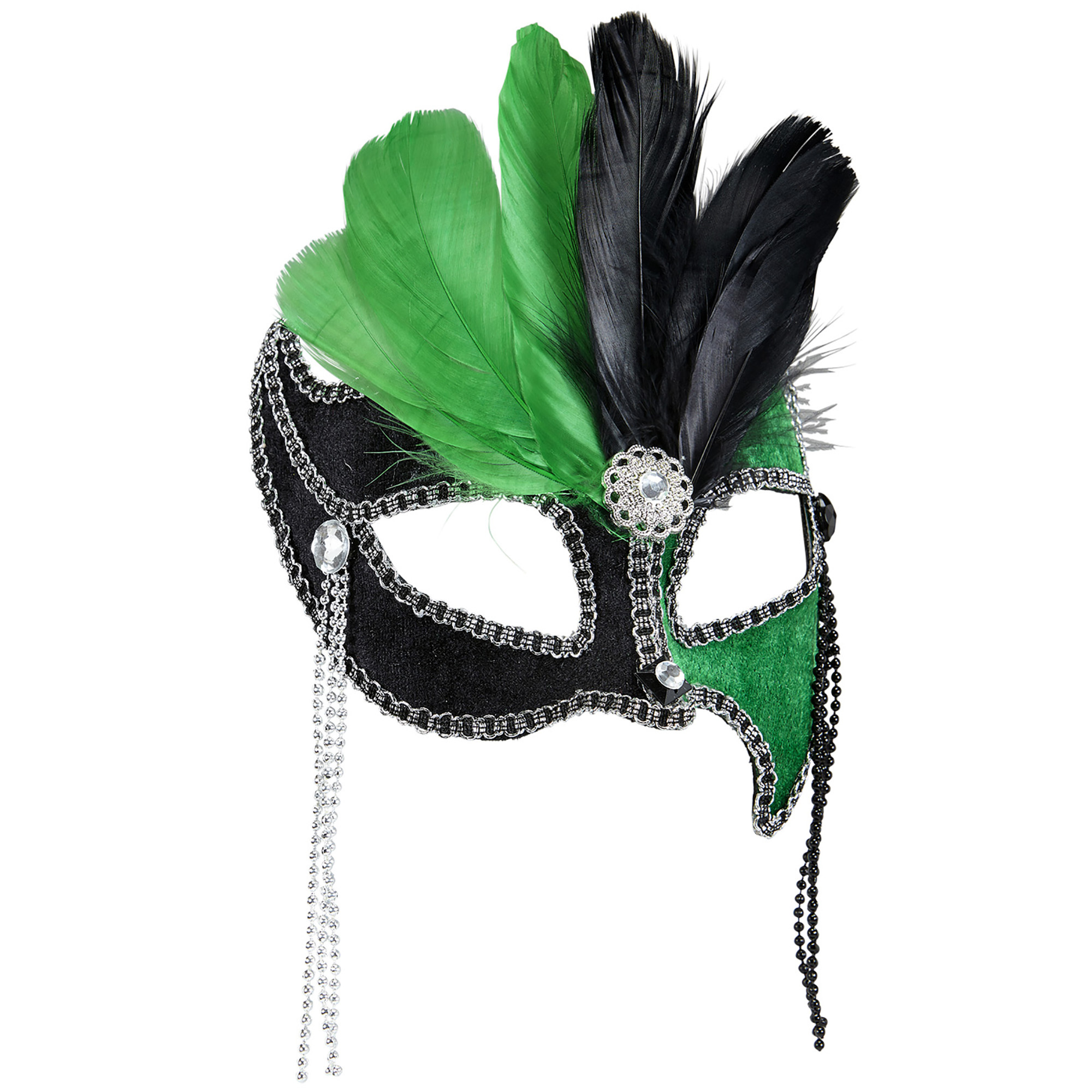 oogmasker grand ball, zwart met groen