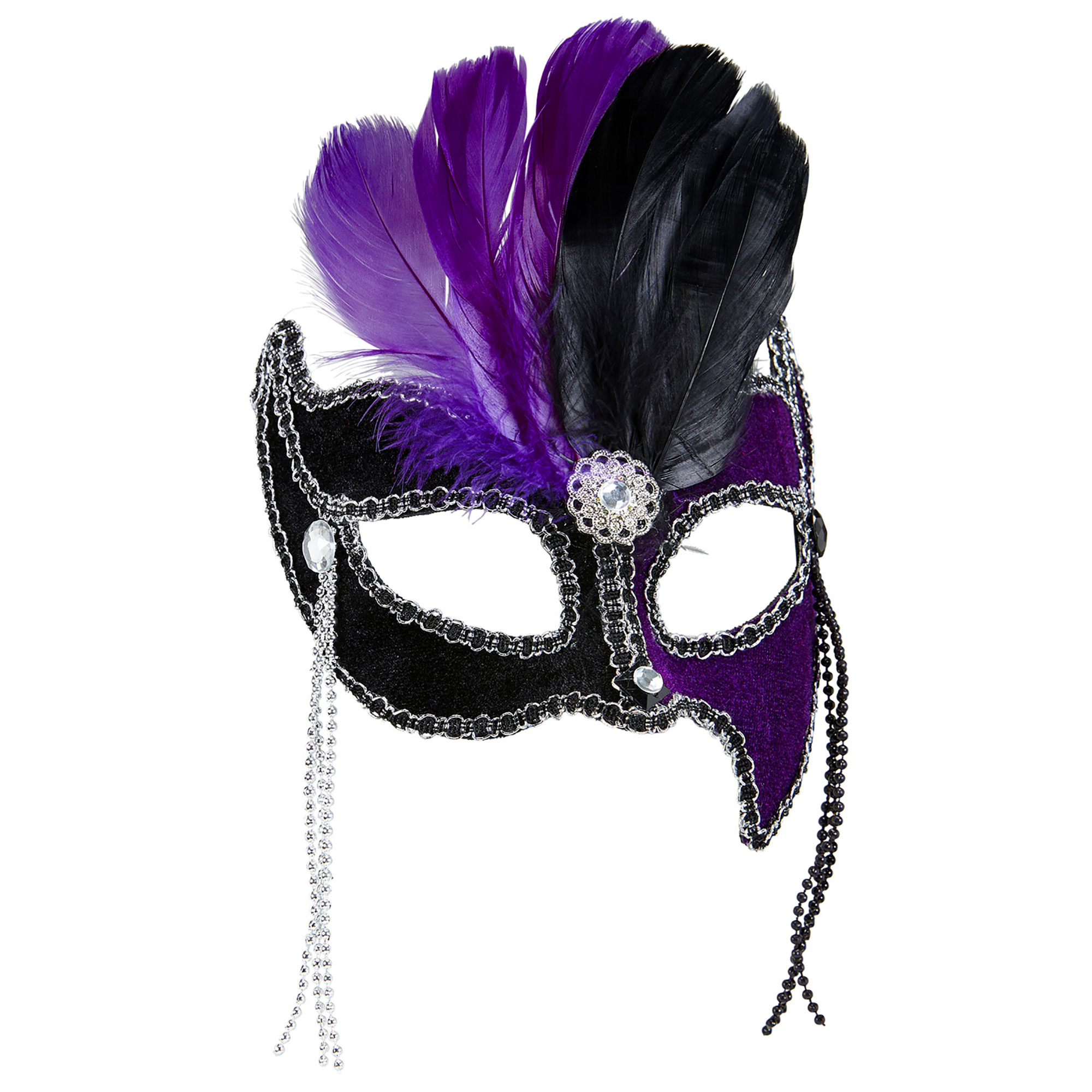 oogmasker grand ball, zwart met paars