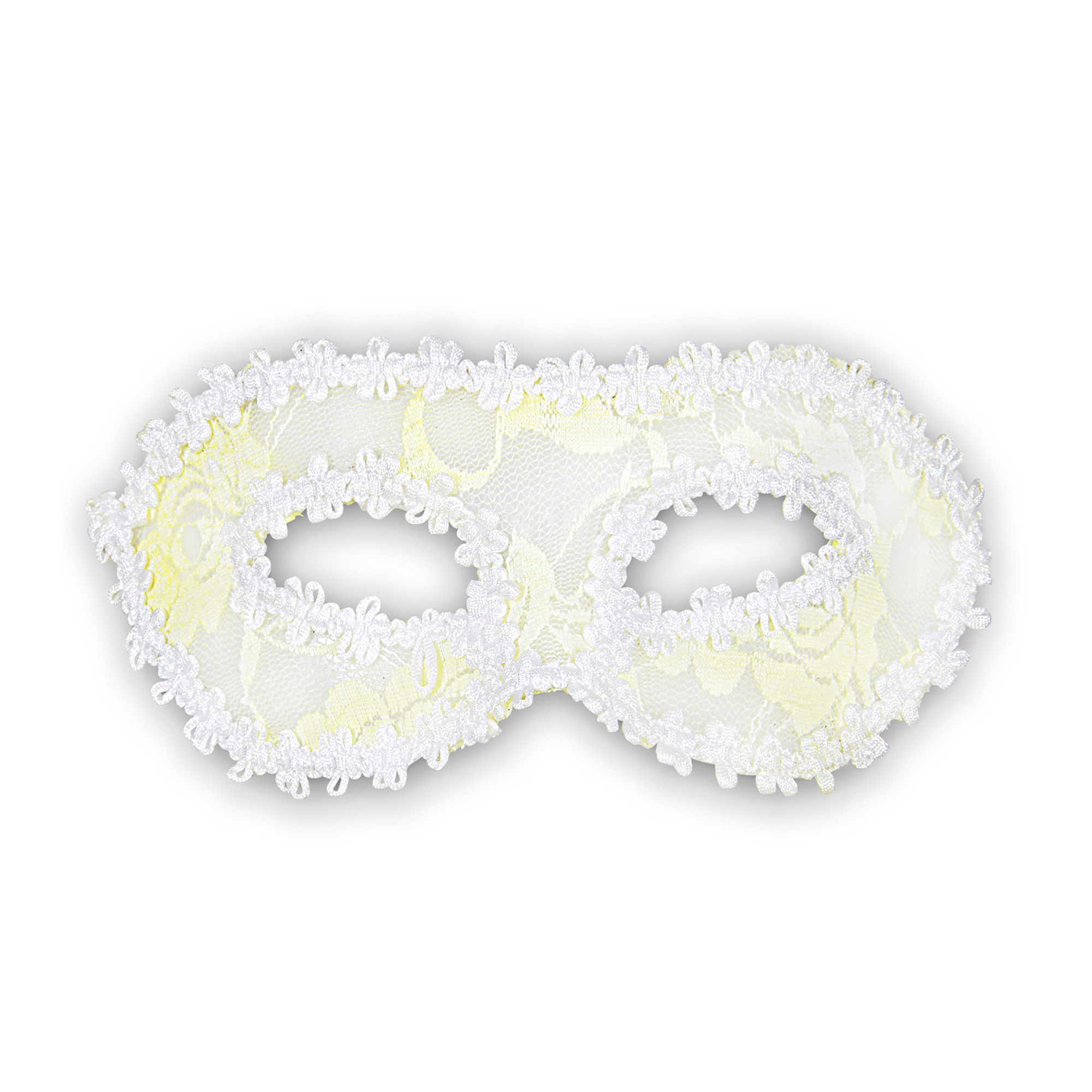 oogmasker kant met bloemen, wit