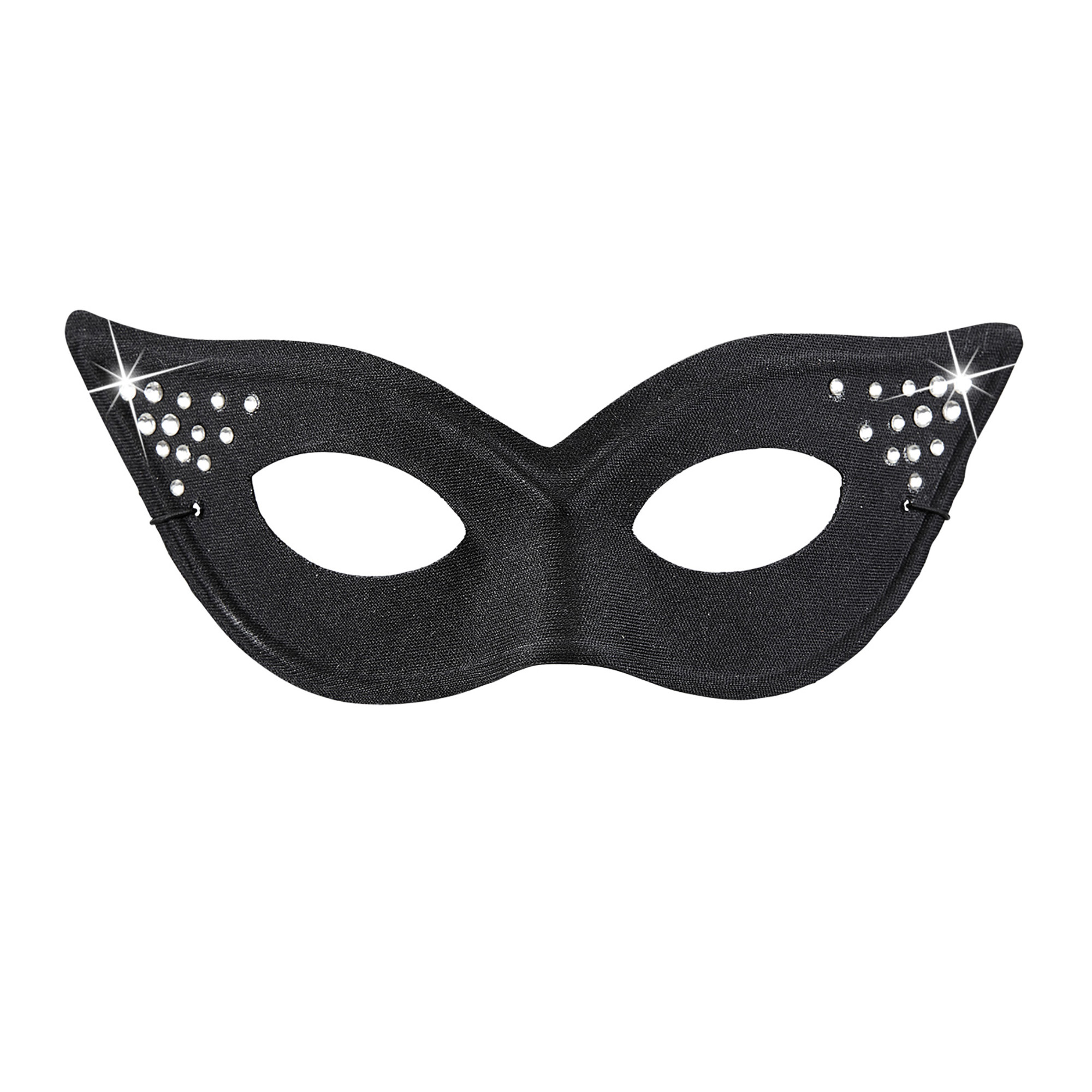 oogmasker kat glamour met strass, zwart