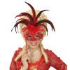 foto 2 oogmasker met stokje, rood luxe versie