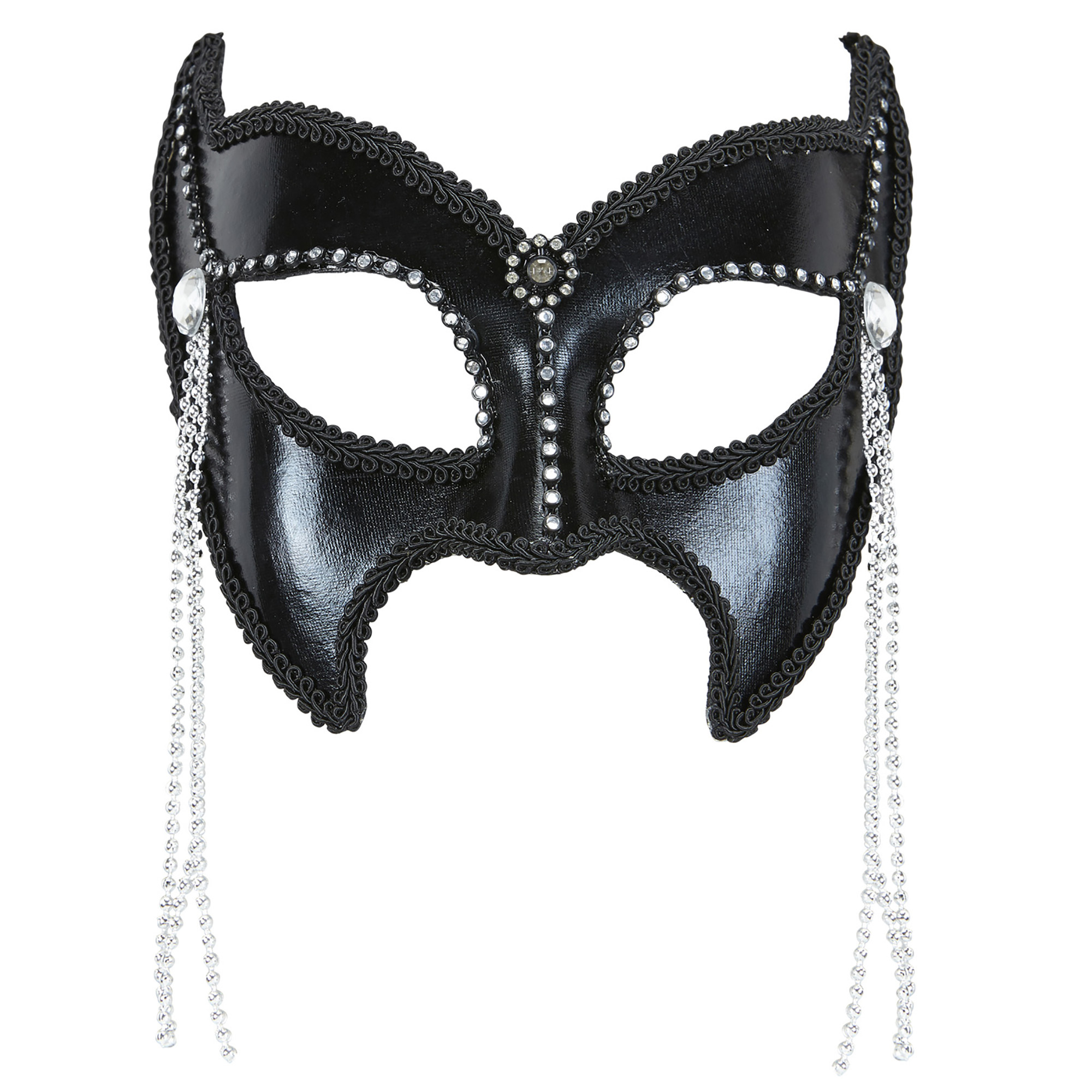 oogmasker sm fashion met strass en stenen, zwart