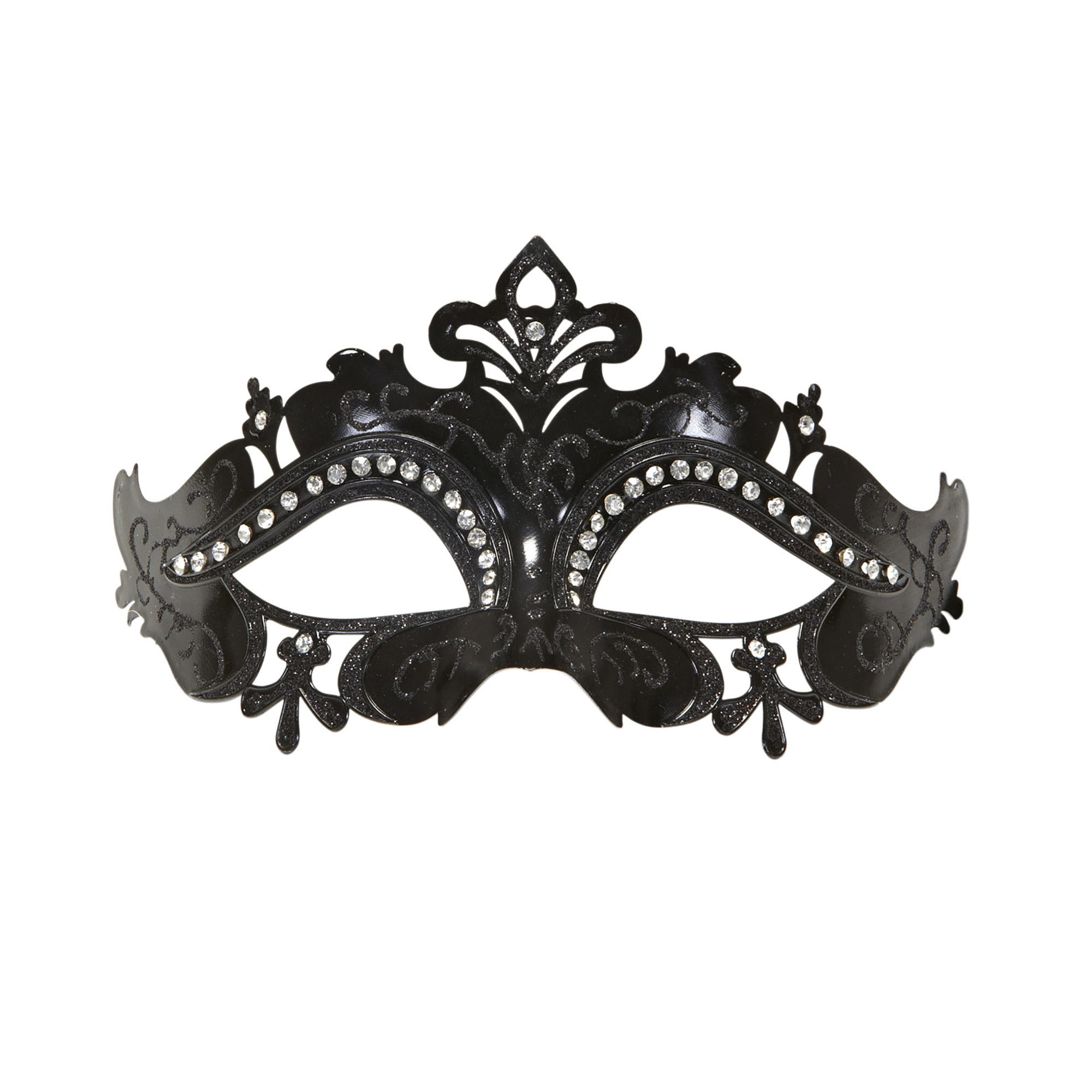 oogmasker venetie met stenen zwart