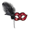 foto 1 oogmasker venetie rood met veren