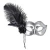 foto 1 oogmasker venetie zilver met veren