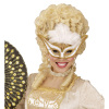 foto 2 oogmasker wit met goud en veren