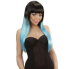 foto 3 pruik, fade zwart met blauw lang haar