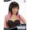 foto 2 pruik, fade zwart met rose lang haar