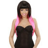 foto 3 pruik, fade zwart met rose lang haar