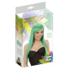 foto 2 pruik, fashion groen lang haar