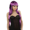 foto 1 pruik, fashion streaks zwart met paars lang haar