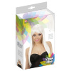 foto 2 pruik, fashion wit lang haar