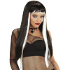pruik, glamour gothic zwart met wit