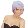 foto 3 pruik, melange fashion blauw met paars