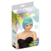 foto 2 pruik, melange fashion groen met blauw