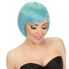 foto 3 pruik, melange fashion groen met blauw