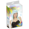 foto 2 pruik, melange fashion lang haar blauw met turkoois
