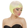 foto 3 pruik, melange fashion paars met neon geel