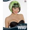 foto 2 pruik, streaks zwart met groen