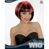 foto 2 pruik, streaks zwart met rood