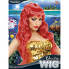 foto 2 pruik, zeemeermin oranje met rood