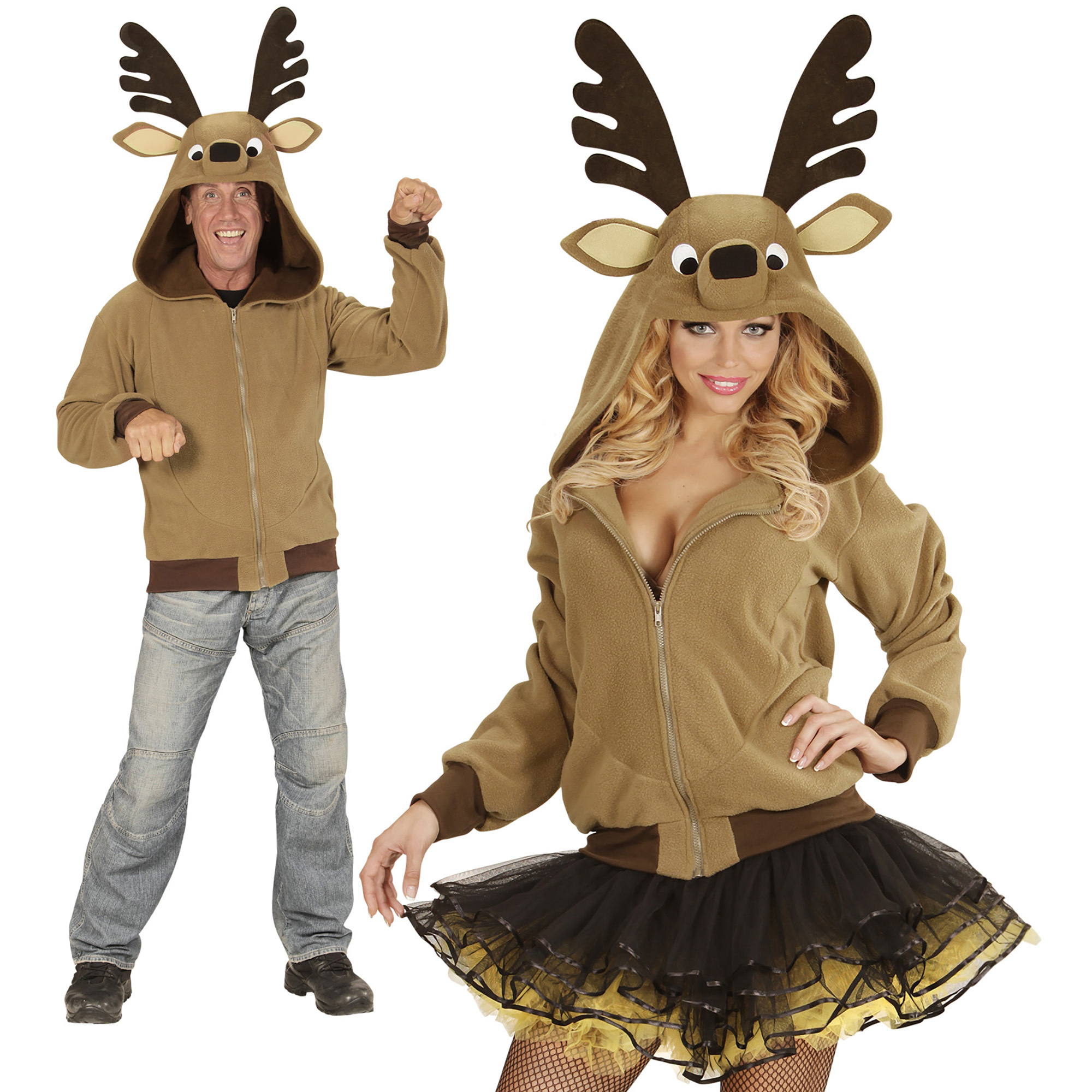 Rendier rudolph vest hoodie volwassen