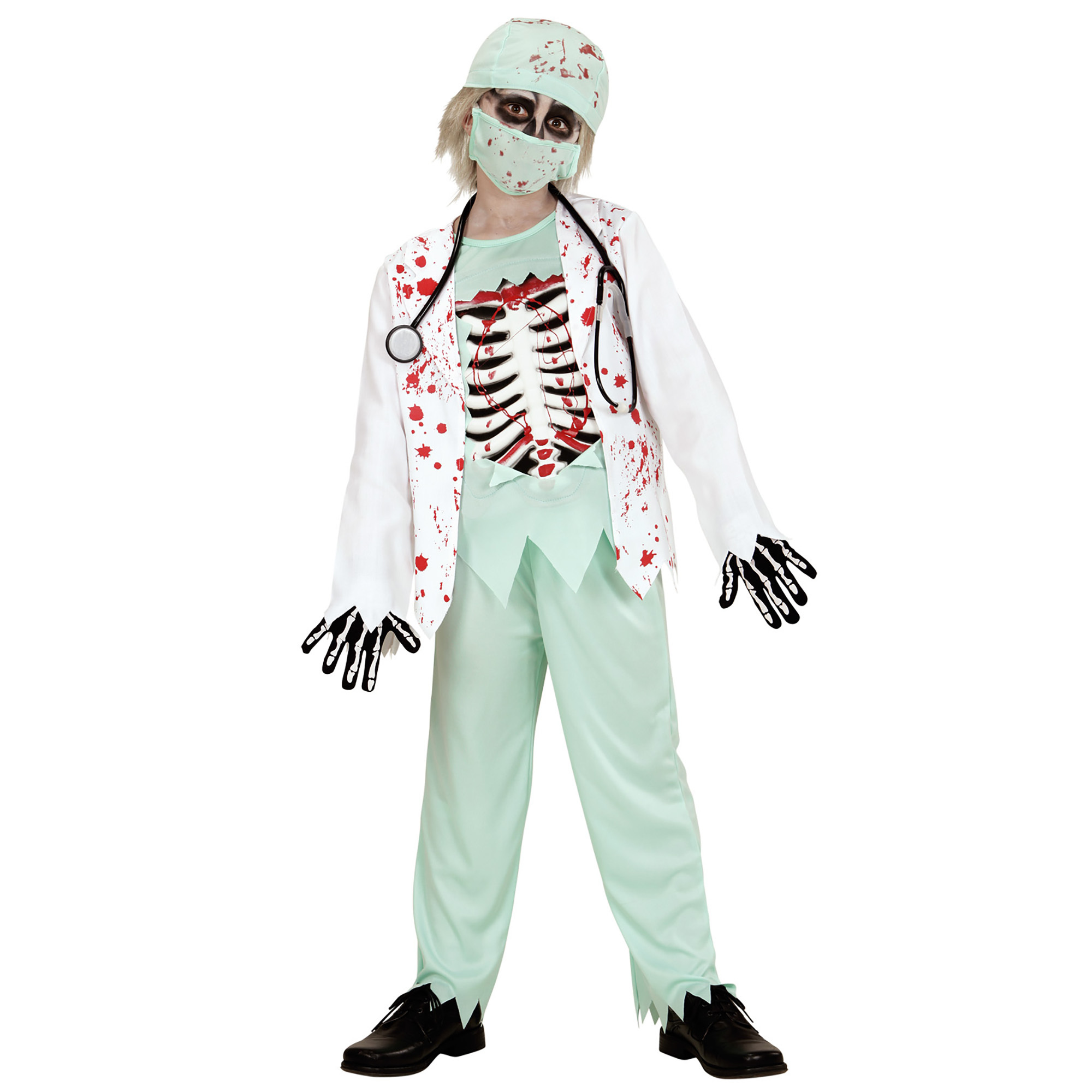 Scary zombie dokter kostuum kind