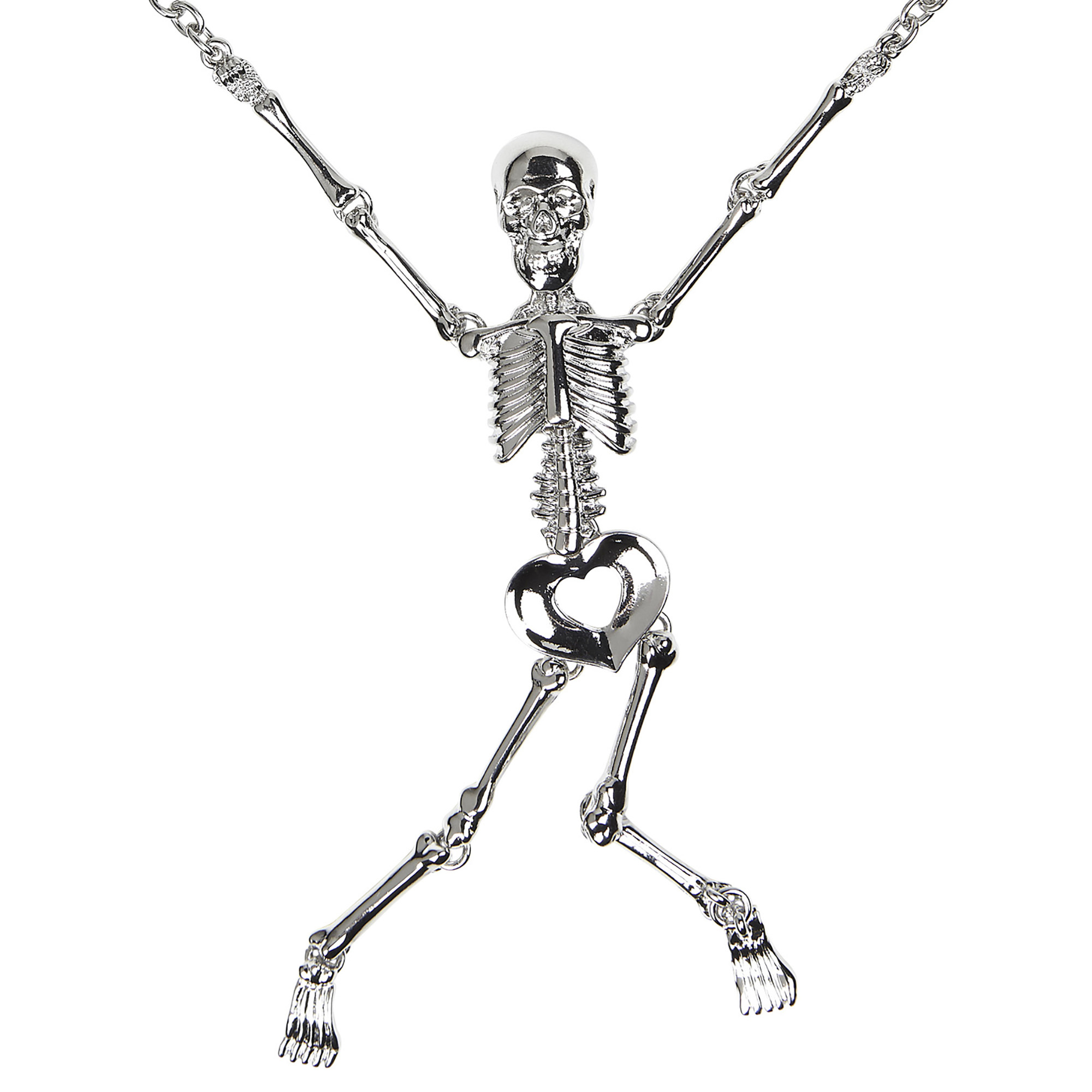 zilveren ketting met skelet