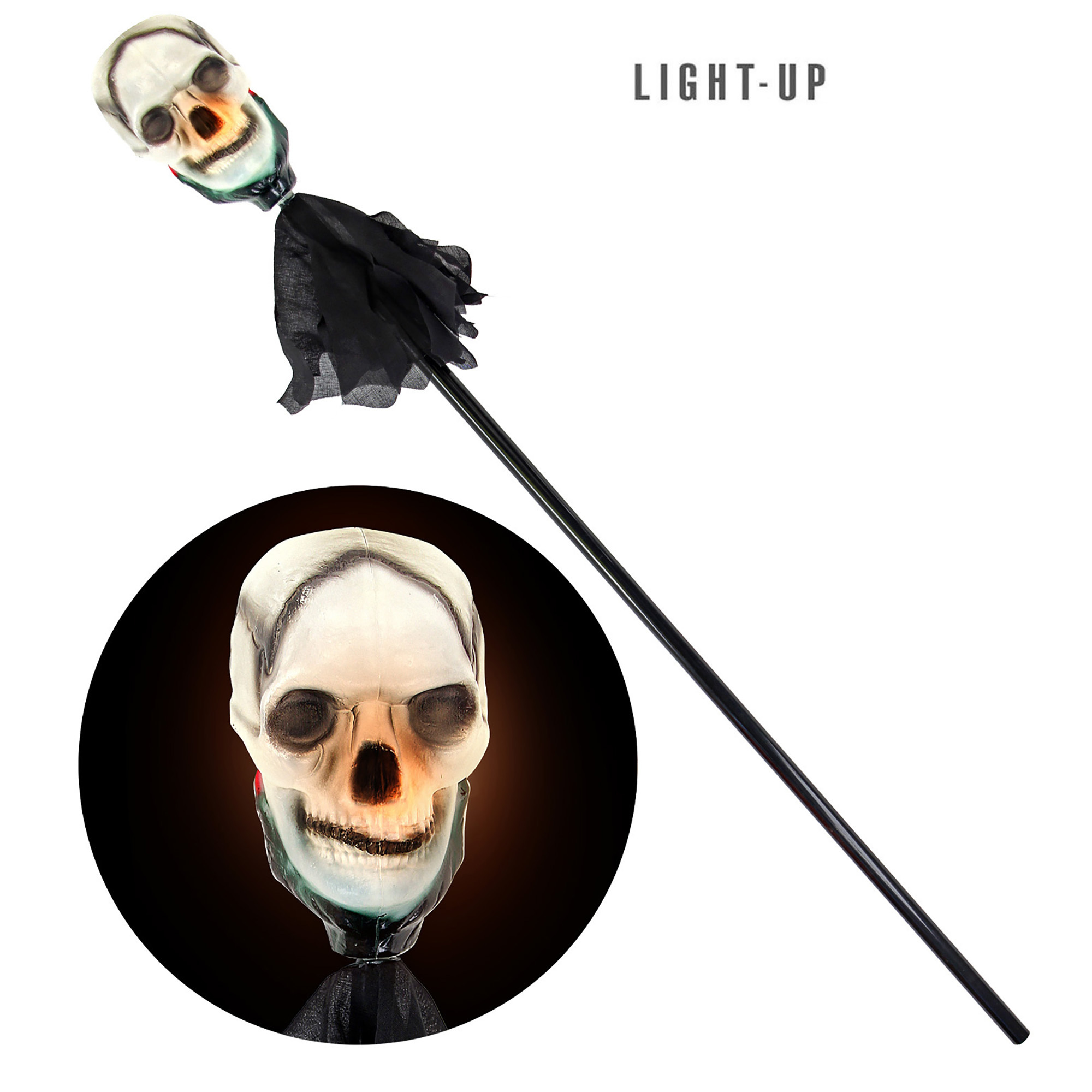schedel op stok met lichtschedel op stok met licht