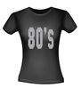 foto 2 80 ties shirt disco t-shirt korte mouw glitter zilver