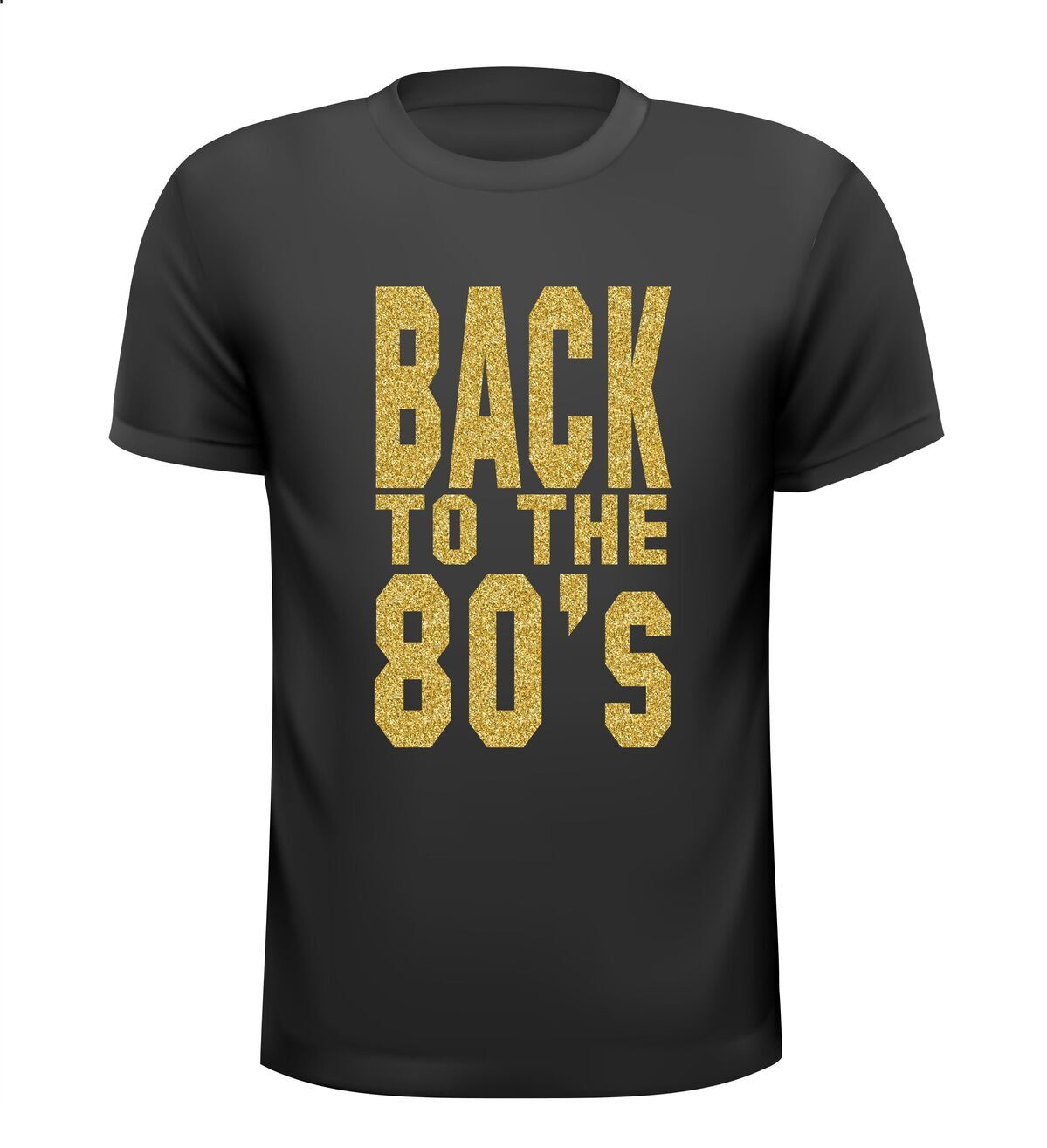 back to the 80ties t-shirt korte mouw glitter goud