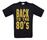 Back to the 80ties t-shirt korte mouw glitter goud