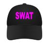 swat pet met neon roze letters