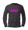 swat t-shirt met neon roze letters lange mouw