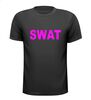 swat t-shirt met neon roze letters