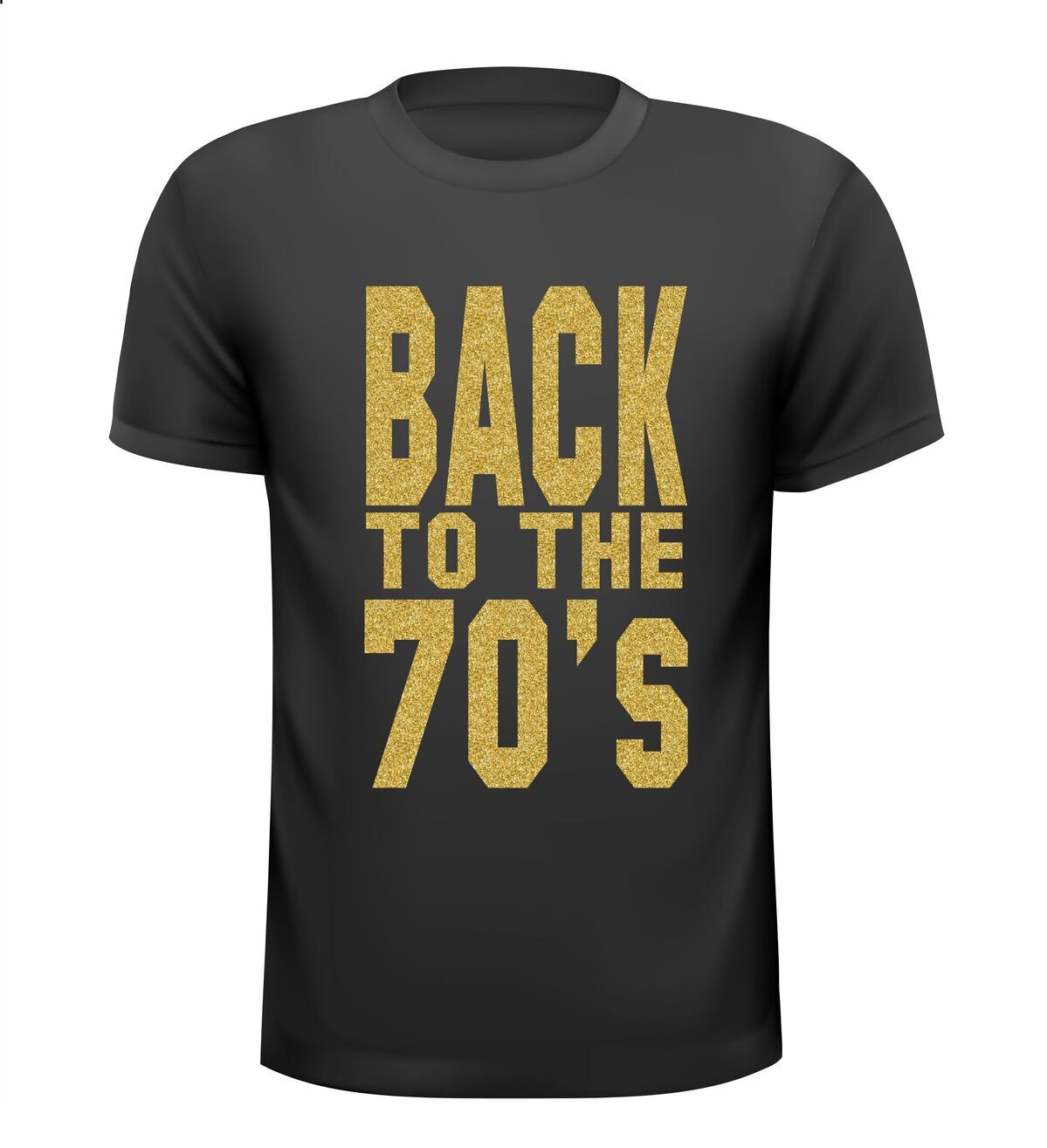 back to the 70ties t-shirt korte mouw glitter goud