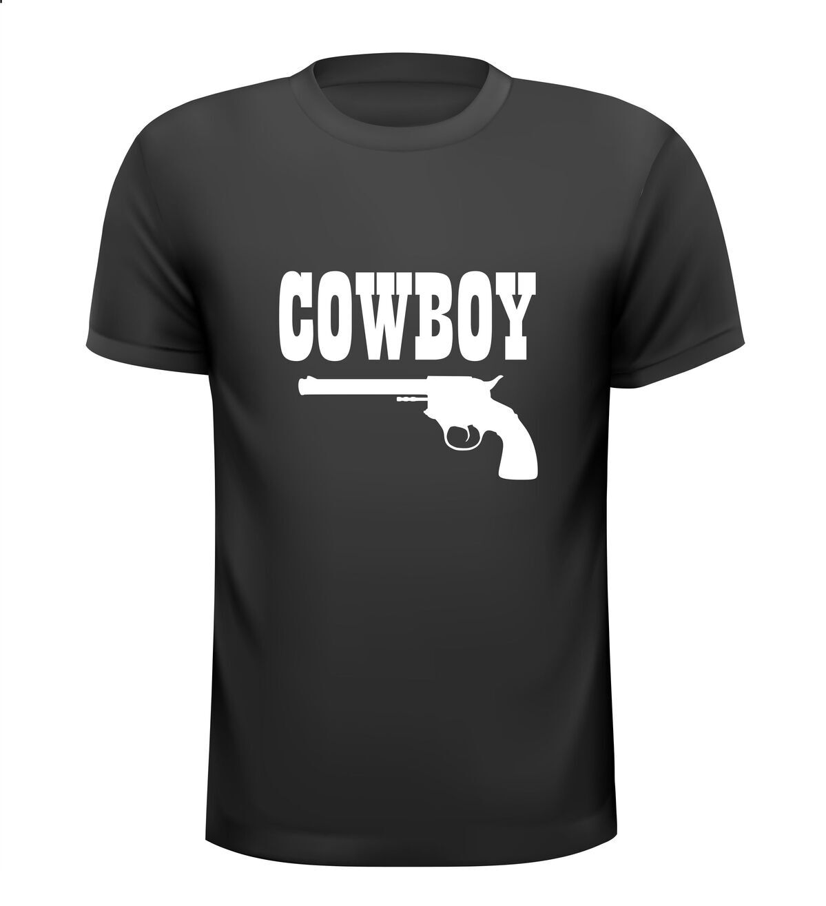 cowboy met pistool t-shirt korte mouw