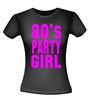 t-shirt korte mouw eighties party girl dames neon roze