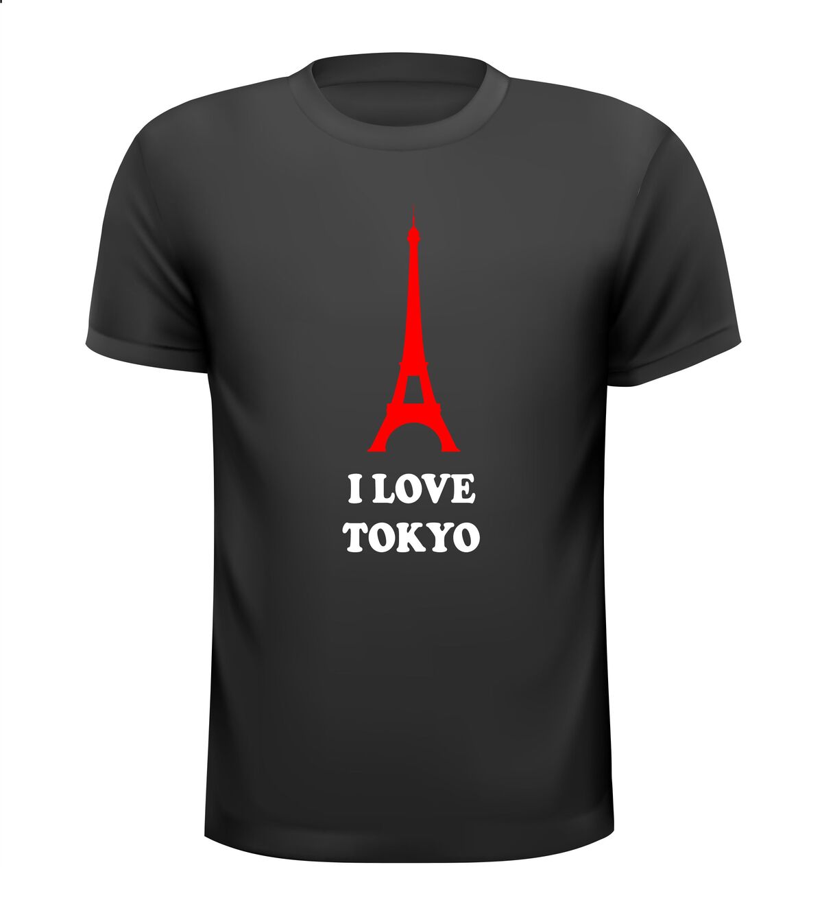 I love Tokyo T-shirt met opdruk Eiffeltoren
