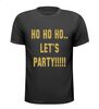 Ho ho ho lets party glitter goud T-shirt korte mouw kerst