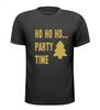 Ho ho ho party time glitter goud t-shirt korte mouw kerst