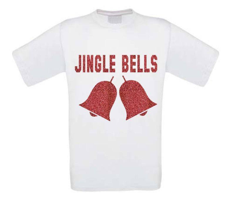 jingle bells glitter rood t-shirt korte mouw