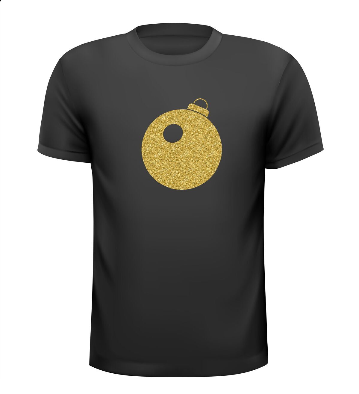 Kerstbal glitter goud shirtje