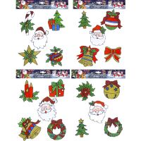 Kerst raam stickers set 5 stuks kerstman Kerst raam stickers set 5 stuks kerstman