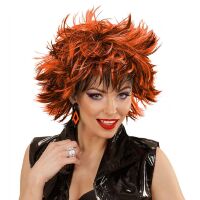 Disco seventies oorbellen ruit oranje zwart