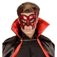 Duivels Pailletten masker met pailletten rood