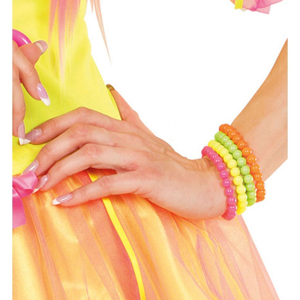 party disco girl neon geparelde armband
