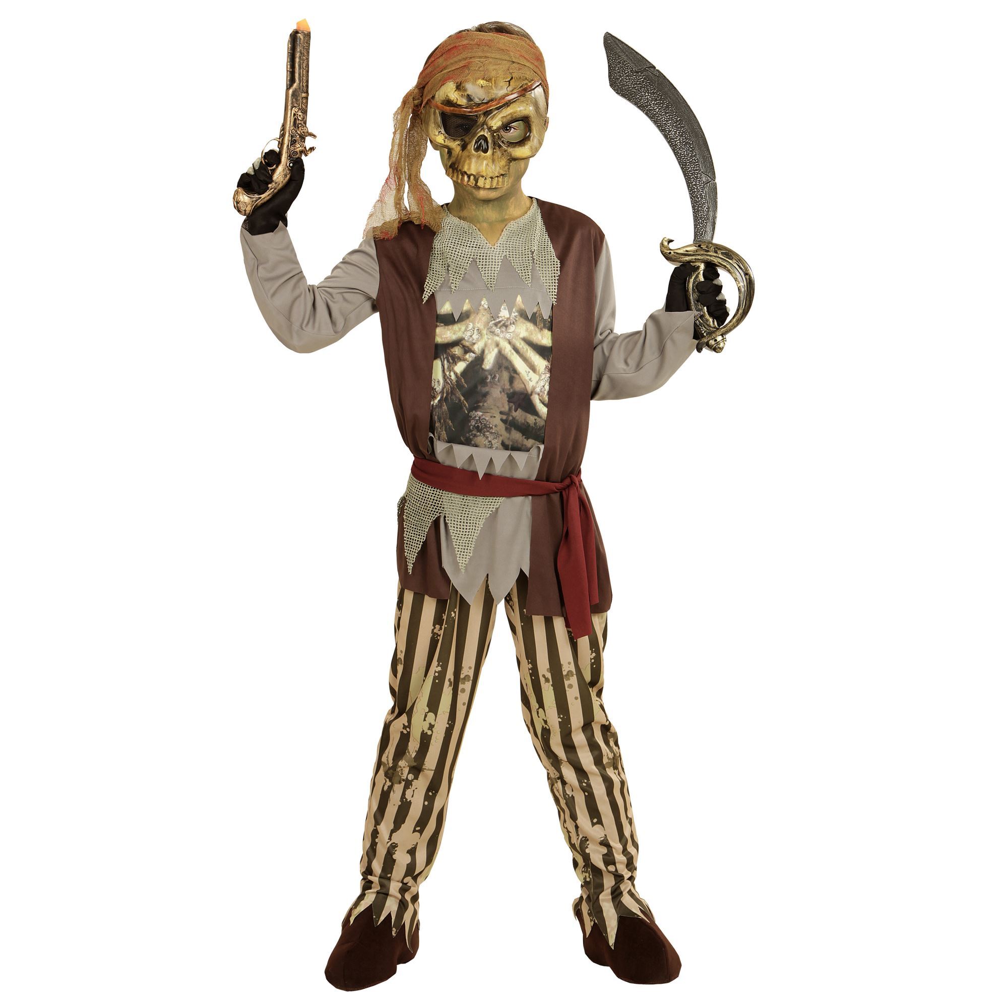 Zombie scary spookschip piraten kostuum jongen 