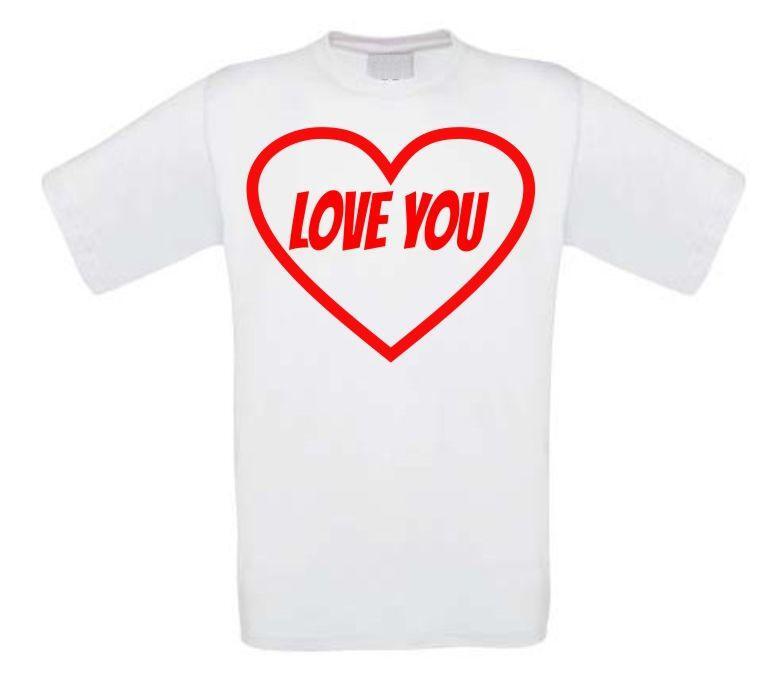 i love you hart t-shirt valentijn korte mouw