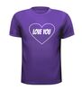 foto 3 i love you hart t-shirt valentijn korte mouw